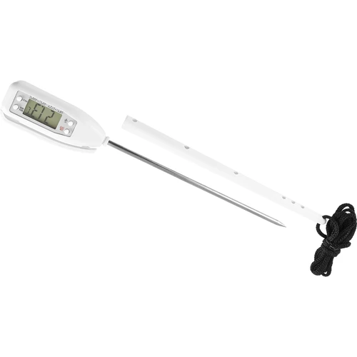 Elektroninis virtuvinis termometras (-50 °C iki +300 °C) su dėklu, baltas