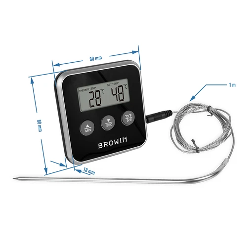Elektroninis virtuvinis termometras su zondu (0°C–250°C), mišrus - 4