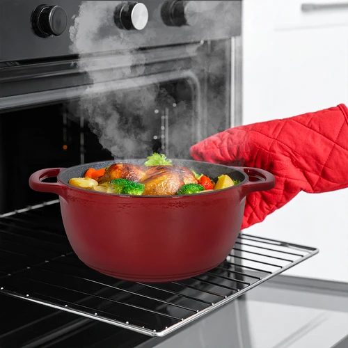 Emaliuotas ketaus puodas - bordo, 4 l - 8