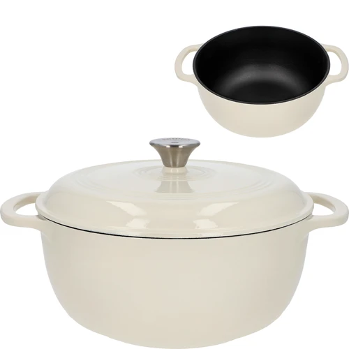 Emaliuotas ketaus puodas – ecru, 5,8 l