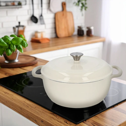 Emaliuotas ketaus puodas – ecru, 5,8 l - 9