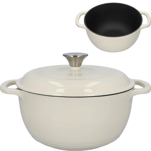 Emaliuotas ketaus puodas – ekri, 4 l