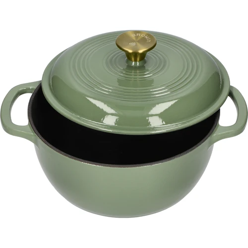 Emaliuotas ketaus puodas - šalavijų spalvos, 4 l - 2