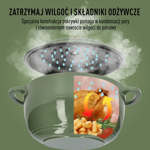 Emaliuotas ketaus puodas - šalavijų spalvos, 4 l - 6