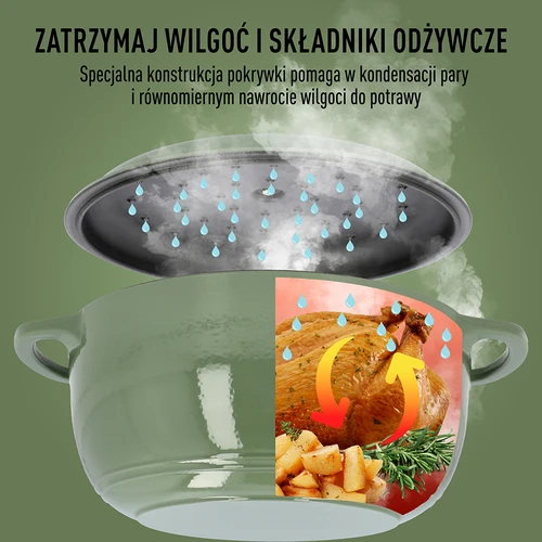 Emaliuotas ketaus puodas – šalavijų spalvos, 5,8 l - 6