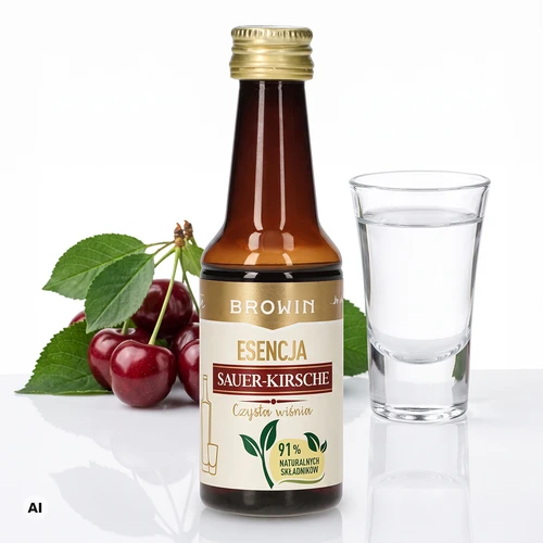 Esencija Sauer-Kirsche – Skaidri vyšnia, 40 ml, skirta 4 l - 4