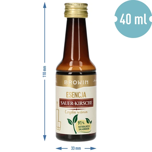 Esencija Sauer-Kirsche – Skaidri vyšnia, 40 ml, skirta 4 l - 7