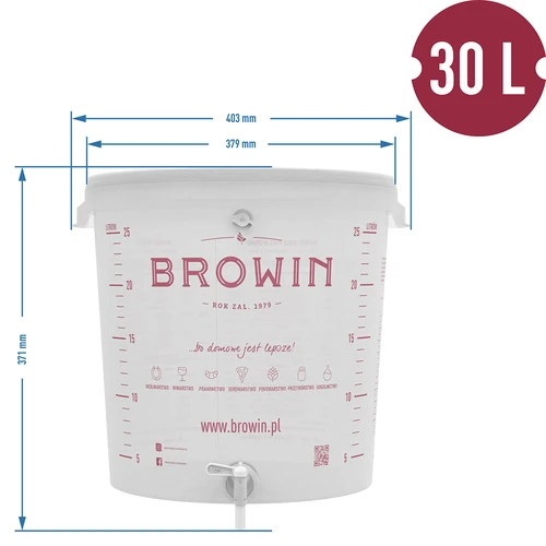 Fermentacinis indas 30 l su dangčiu ir čiaupu - 9