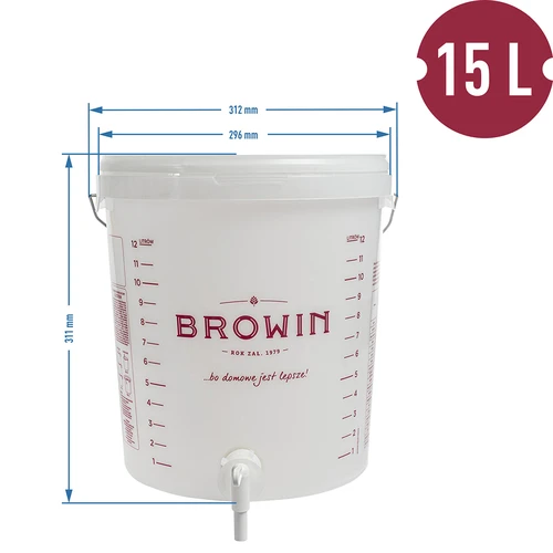 Fermentavimo indas 15 L su dangčiu ir čiaupu - 12