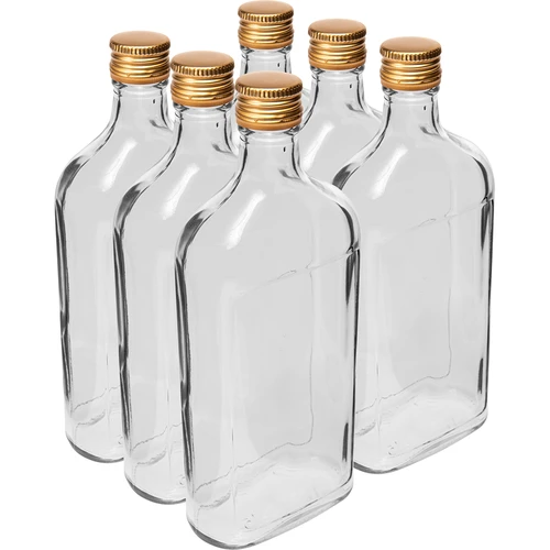Gertuvės formos butelis 500 ml su užsukamu kamšteliu, 6 vnt.
