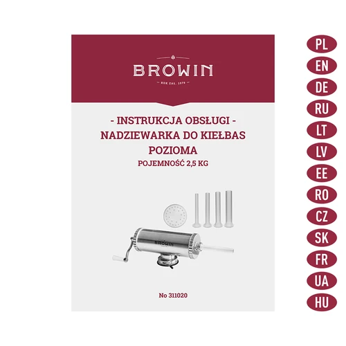 Horizontalus 2,5 kg dešrų kimštuvas su silikoniniu stūmokliu - 9