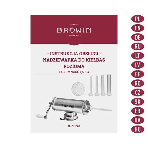 Horizontalus dešrų kimštuvas, 1,5 kg, su silikoniniu stūmokliu - 9