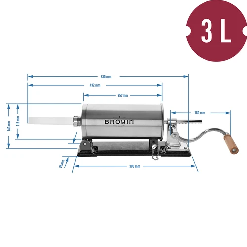 Horizontalus dešrų kimštuvas 3 kg - 11