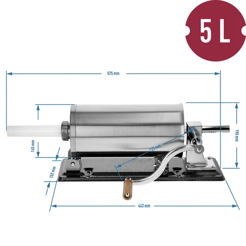 Horizontalus dešrų kimštuvas 5 kg - 10
