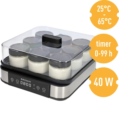 Jogurto gaminimo aparatas su termostatu, 9 stiklainiai, 1,6 L - 8
