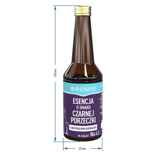 Juodųjų serbentų skonio esencija su natūraliu aromatu, skirta 4 l – 40 ml - 8