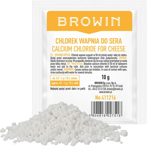 Kalcio chloridas sūriui, 10 g - 2