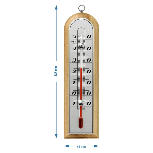 Kambario termometras su sidabrine skale (nuo -10 °C iki +50 °C) 16 cm, mišrus asortimentas - 3