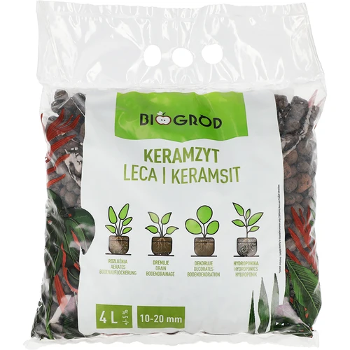Keramzitas vazoniniams augalams, sodininkystei ir miškams stikle, 10–20 mm, 4L