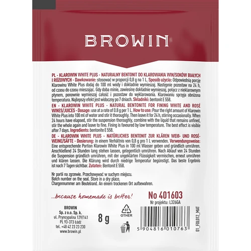 Klarowin White Plus - skaidrinimo priemonė 8 g - 2
