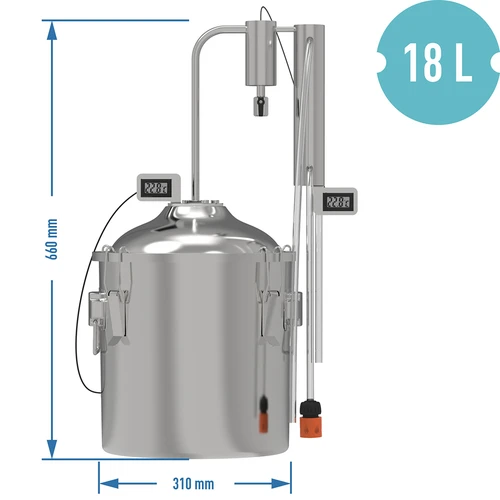 Klasikinis distiliatorius „Convex“ 18 L – 1 atskyrimo indas - 8