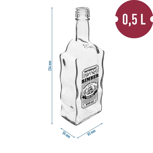 Klasztorna 500 ml butelis su užsukamu kamšteliu, užrašas „Bimber“, 1 vnt. - 5