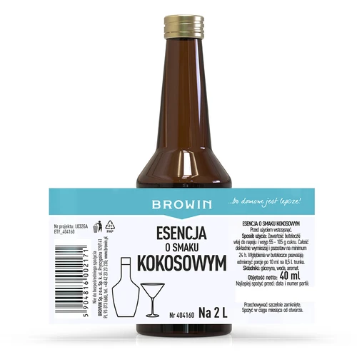 Kokosų skonio esencija 2 L alkoholiui - 40 ml - 5