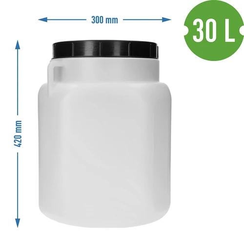 Kvadratinė 30 l statinė, balta, su rankenomis, Sterk - 10
