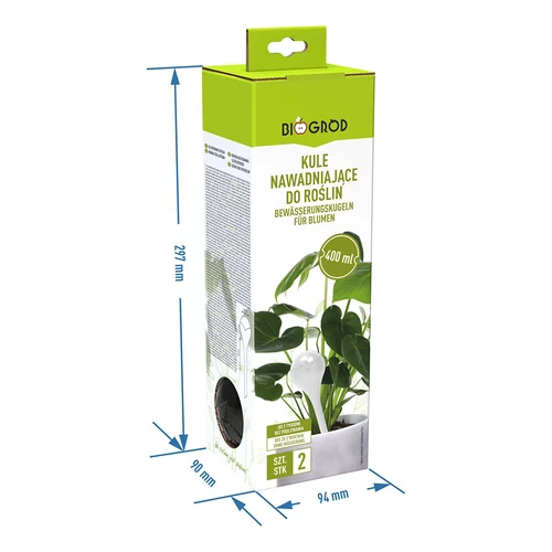Laistymo burbulai augalams, permatomi juodi, 400 ml, 2 vnt. - 6
