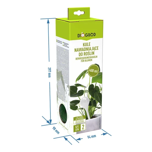 Laistymo kamuoliukai augalams, permatomi žali, 400 ml, 2 vnt. - 7