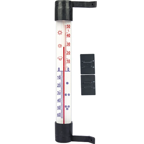 Lauko termometras, antracito spalvos (nuo -60 °C iki +50 °C), 23 cm