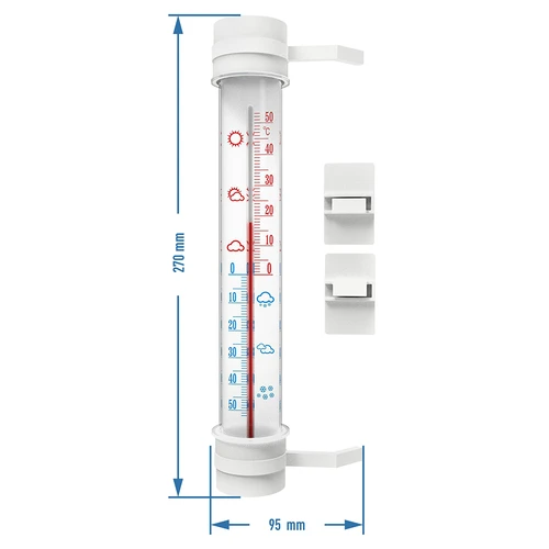 Lauko termometras (nuo -50°C iki +50°C) 23 cm, mišrus asortimentas, lenkiška gamyba - 2