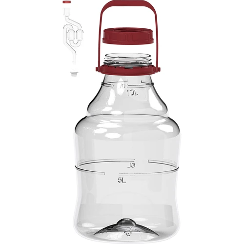 Lengvas, nedūžtantis vyno balionas su rankena, 10 L - 2