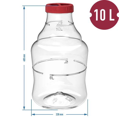 Lengvas, nedūžtantis vyno damižonas su nešimo diržais, 10 l - 6