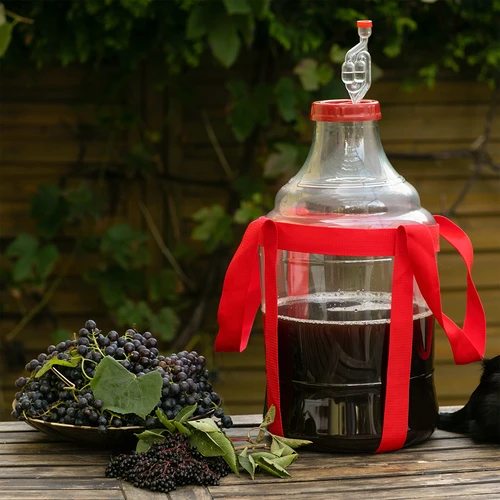 Lengvas, nedūžtantis vyno demižonas su nešimo diržais, 20 l - 8
