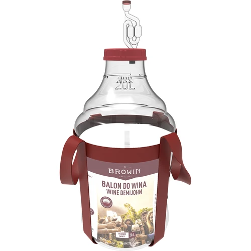 Lengvas, nedūžtantis vyno demižonas su nešimo diržais, 20 l - 3