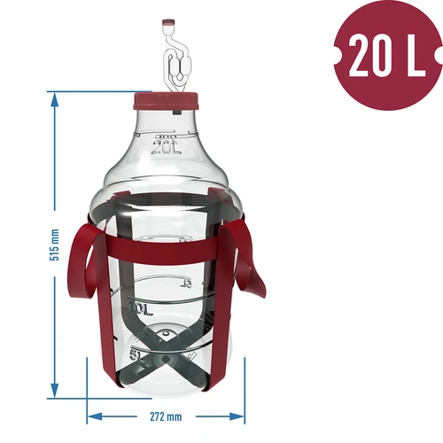 Lengvas, nedūžtantis vyno demižonas su nešimo diržais, 20 l - 6