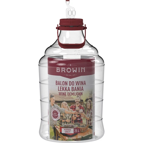 Lengvas, nedūžtantis vyno demižonas su rankena, 25 l - 3