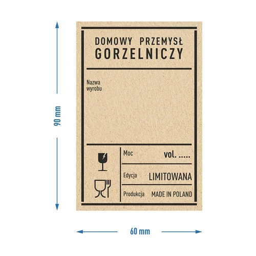 Lipnios etiketės 60x90 mm buteliams, degtinei, 3 dizainai, 20 vnt. - 7
