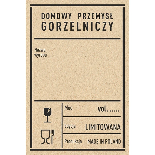 Lipnios etiketės 60x90 mm buteliams, degtinei, PRL, 20 vnt.