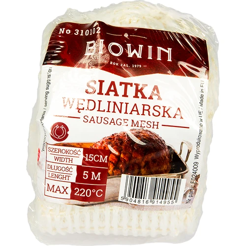 Mėsos gaminių tinklelis, 15 cm x 5 m, atsparumas temperatūrai iki 220 °C - 3