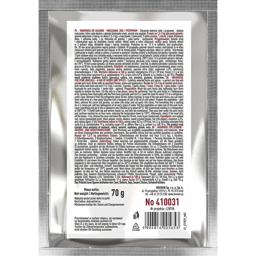 Marinatas kiaulienos karkai - žolelių ir prieskonių mišinys, 70 g - 2