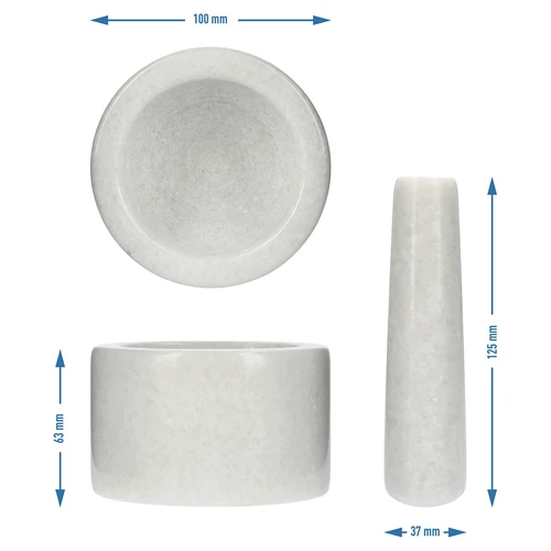 Marmurinė virtuvinė piesta, balta, Ø 10 cm - 10