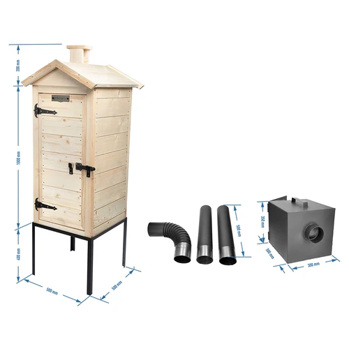 Medinė 100 cm rūkykla su pakura - 7