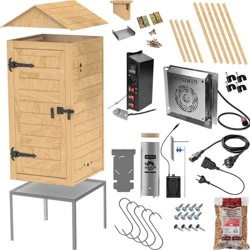 Medinė sodo rūkykla 200 L – dragON Wood 100E su elektriniu šildymo moduliu ir valdikliu - 3