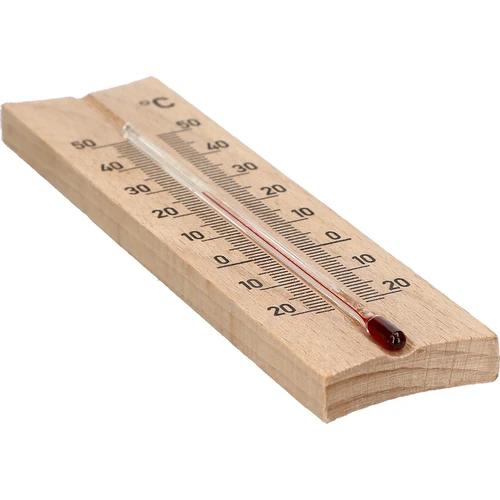 Medinis kambario termometras (-20 iki +50°C), šviesiai rudas, 15 cm - 4