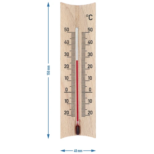 Medinis kambario termometras (-20 iki +50°C), šviesiai rudas, 15 cm - 5