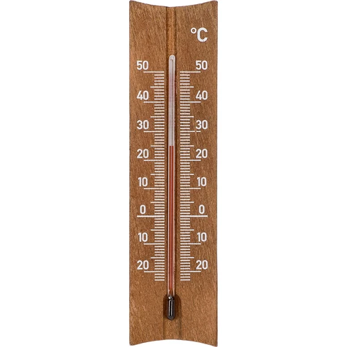 Medinis kambario termometras (nuo -20 iki +50 °C), tamsiai rudas, 15 cm