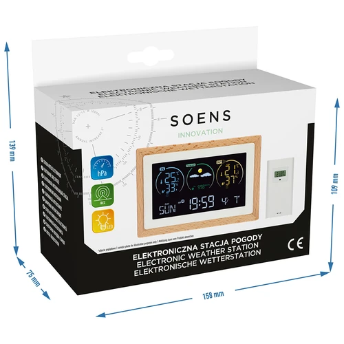 Meteorologinė stotelė (RCC,DCF) - elektroninė, belaidė, su apšvietimu, su jutikliu, balta - 15