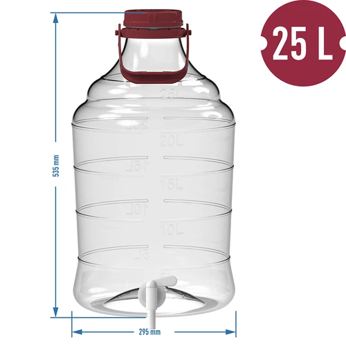 Nedūžtantis 25 l balionas su rankena ir kraneliu - 12